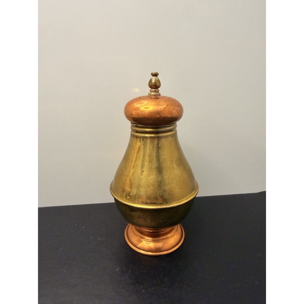 Vintage Solid Brass & Copper Sugar Shaker Salt Pepper Dredger Caster Finial Top
